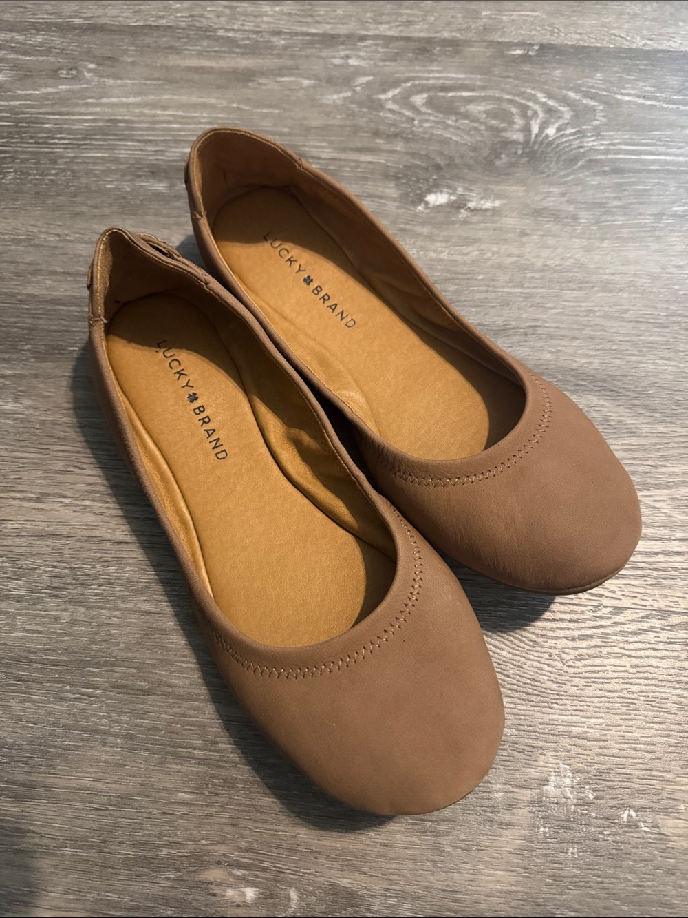 Lucky Brand Women's Brown Slip-On Ballet Flats